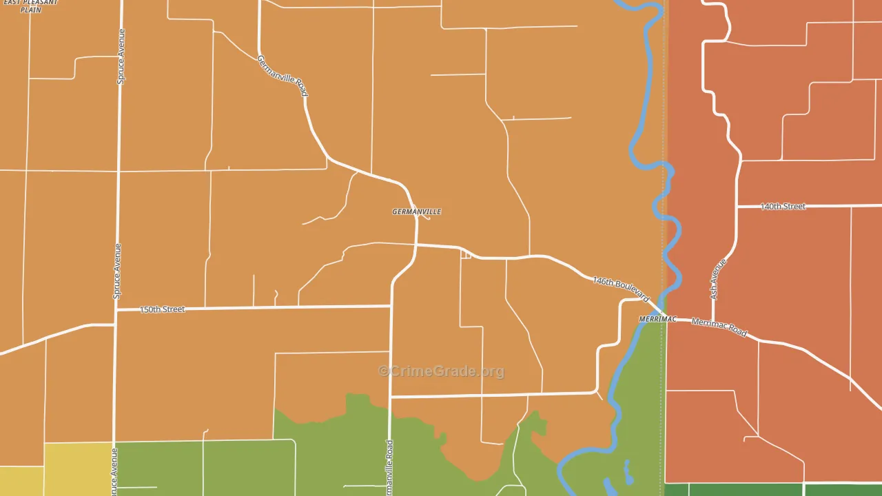 Germanville, IA Map of Assault Rates