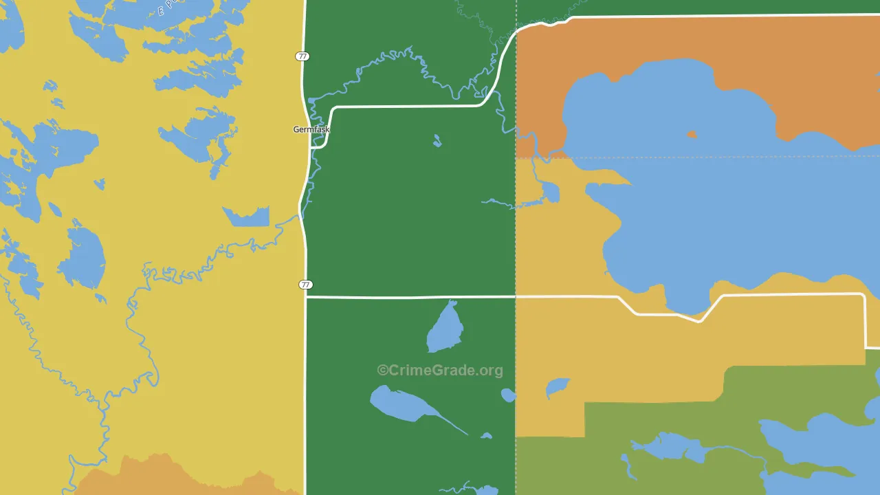 Germfask, MI Map of Assault Rates