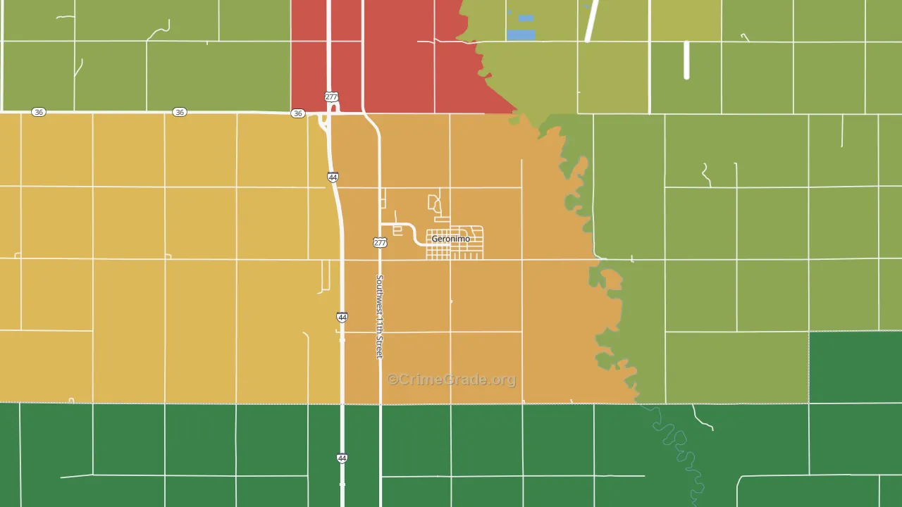 Geronimo, OK Map of Assault Rates