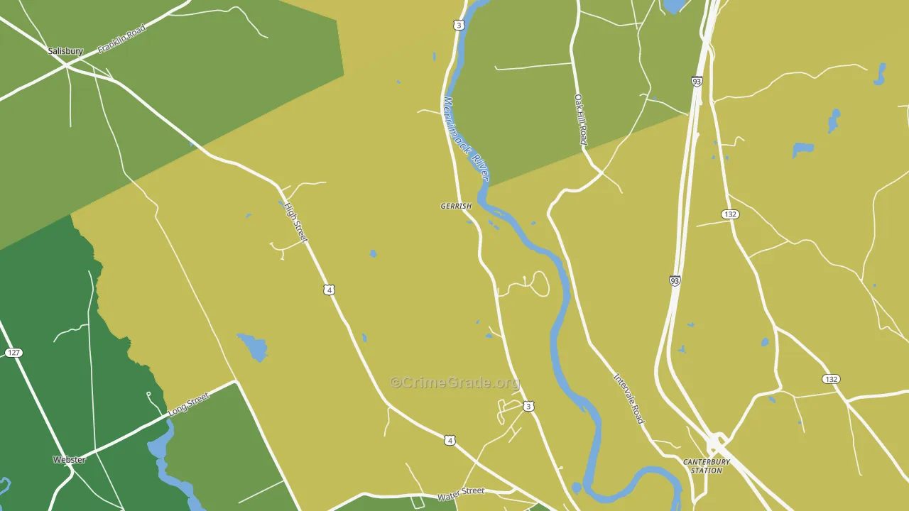 Gerrish, NH Map of Assault Rates
