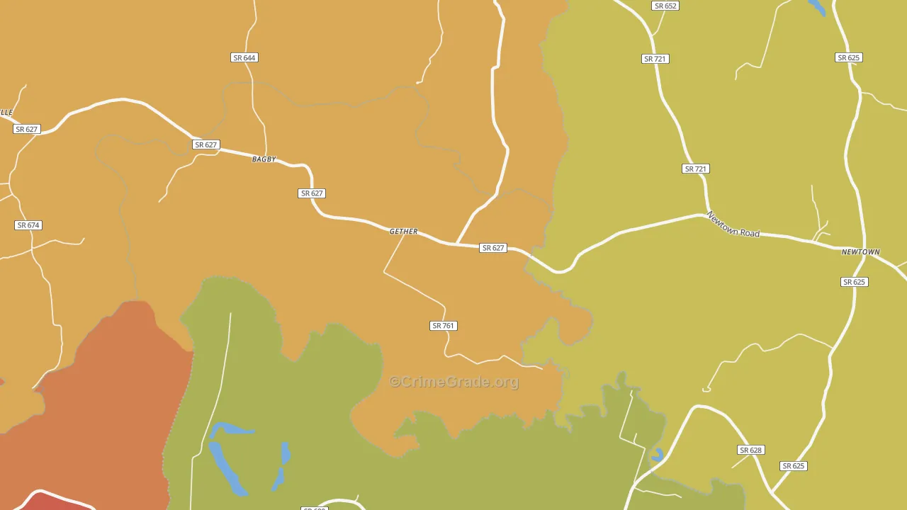 Gether, VA Map of Assault Rates