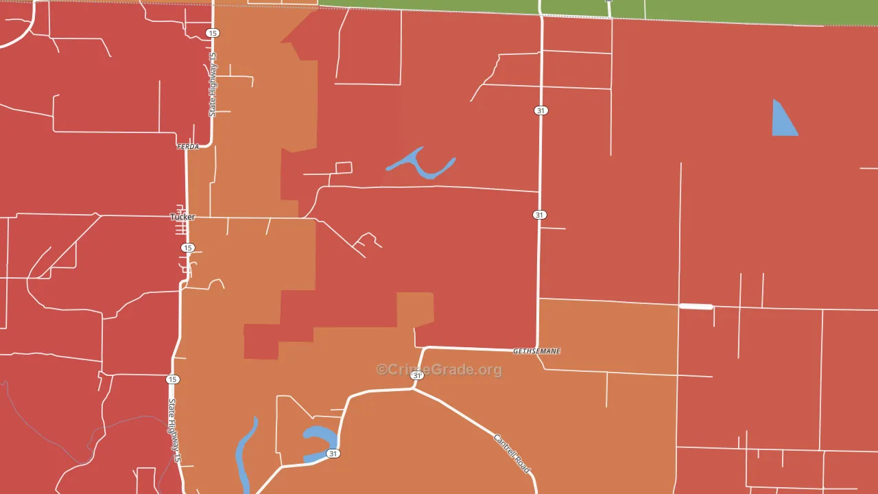 Gethsemane, AR Map of Assault Rates