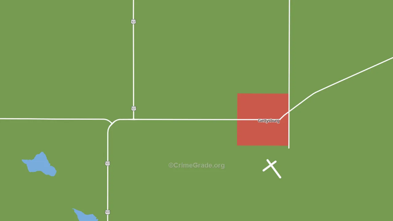 Gettysburg, SD Map of Assault Rates