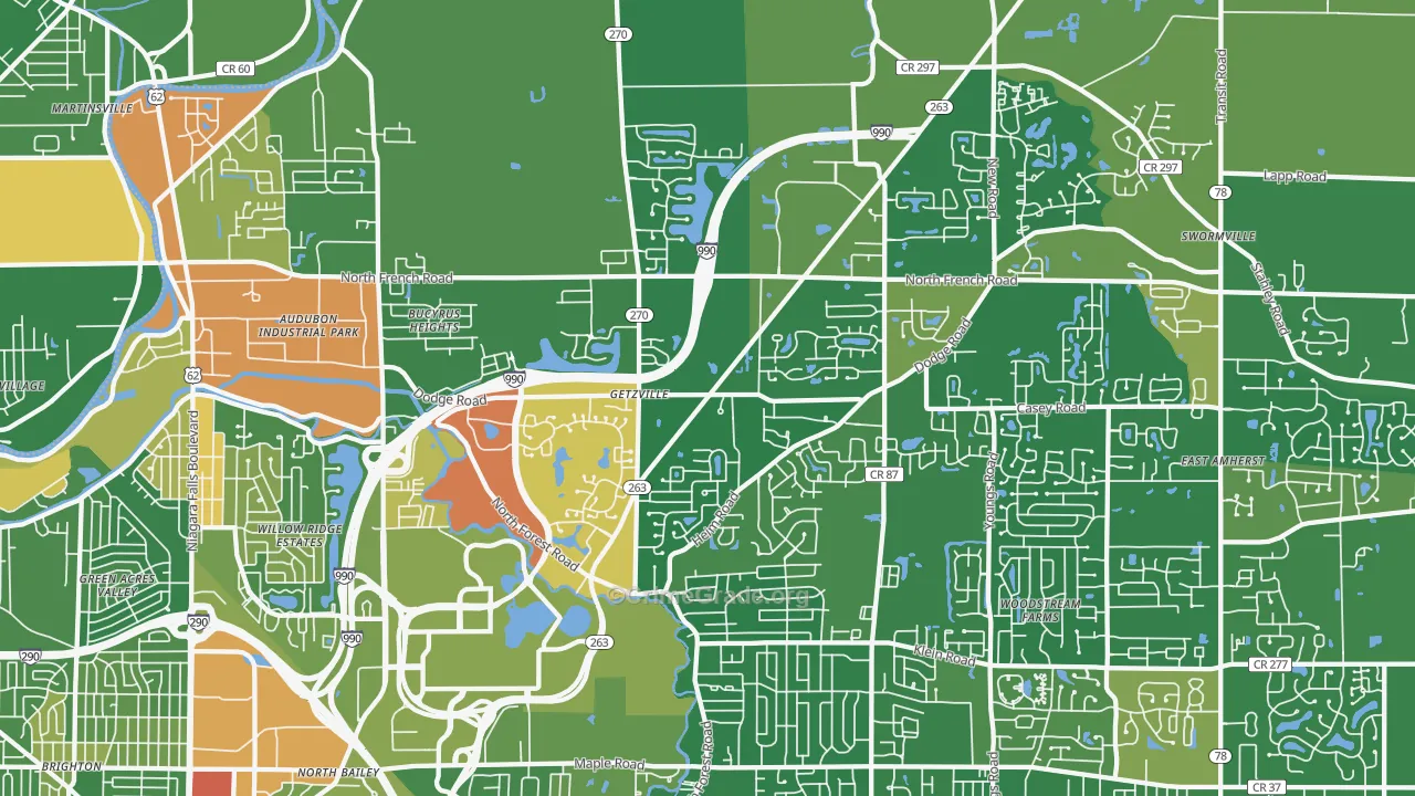 Getzville, NY Map of Assault Rates