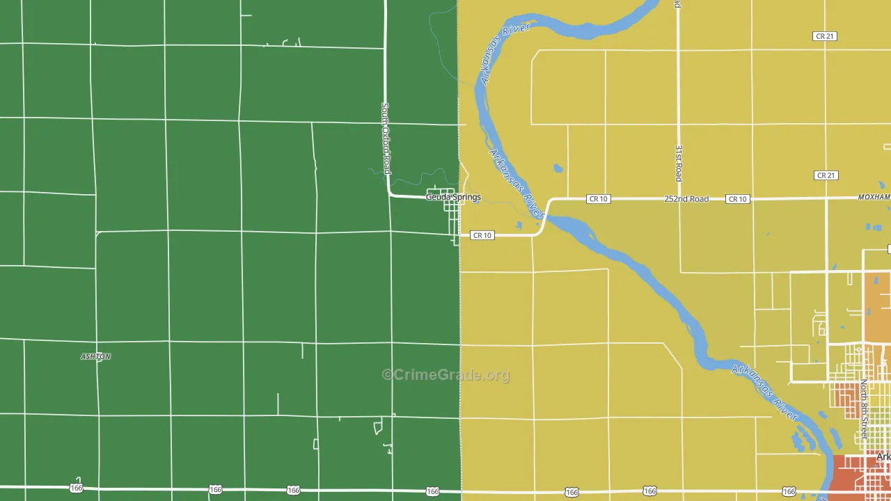Geuda Springs, KS Map of Assault Rates