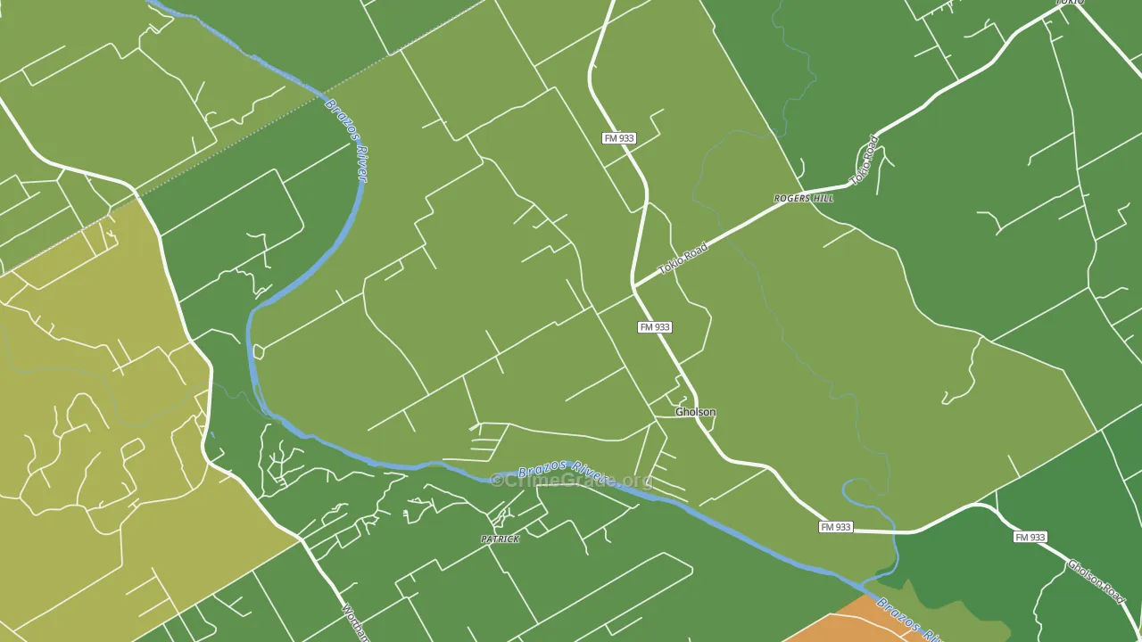 Gholson, TX Map of Assault Rates