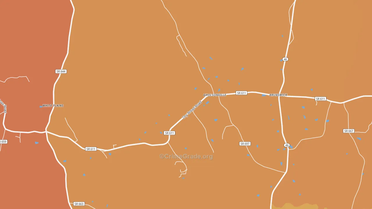 Gholsonville, VA Map of Assault Rates