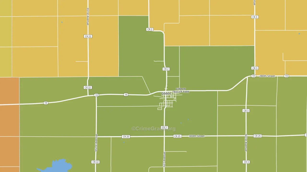 Gibbon, MN Map of Assault Rates