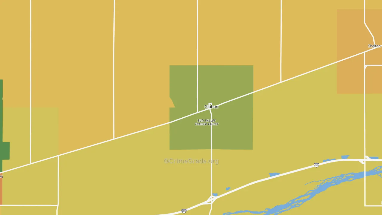 Gibbon, NE Map of Assault Rates