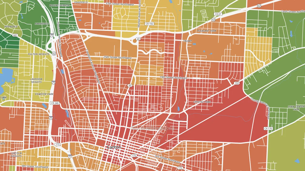 Gibbs, Canton, OH Map of Assault Rates