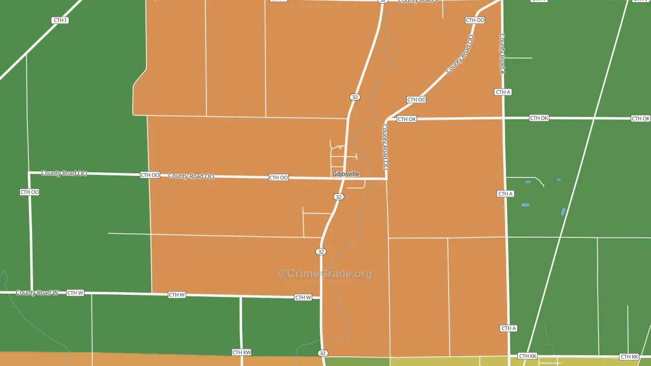Gibbsville, WI Map of Assault Rates