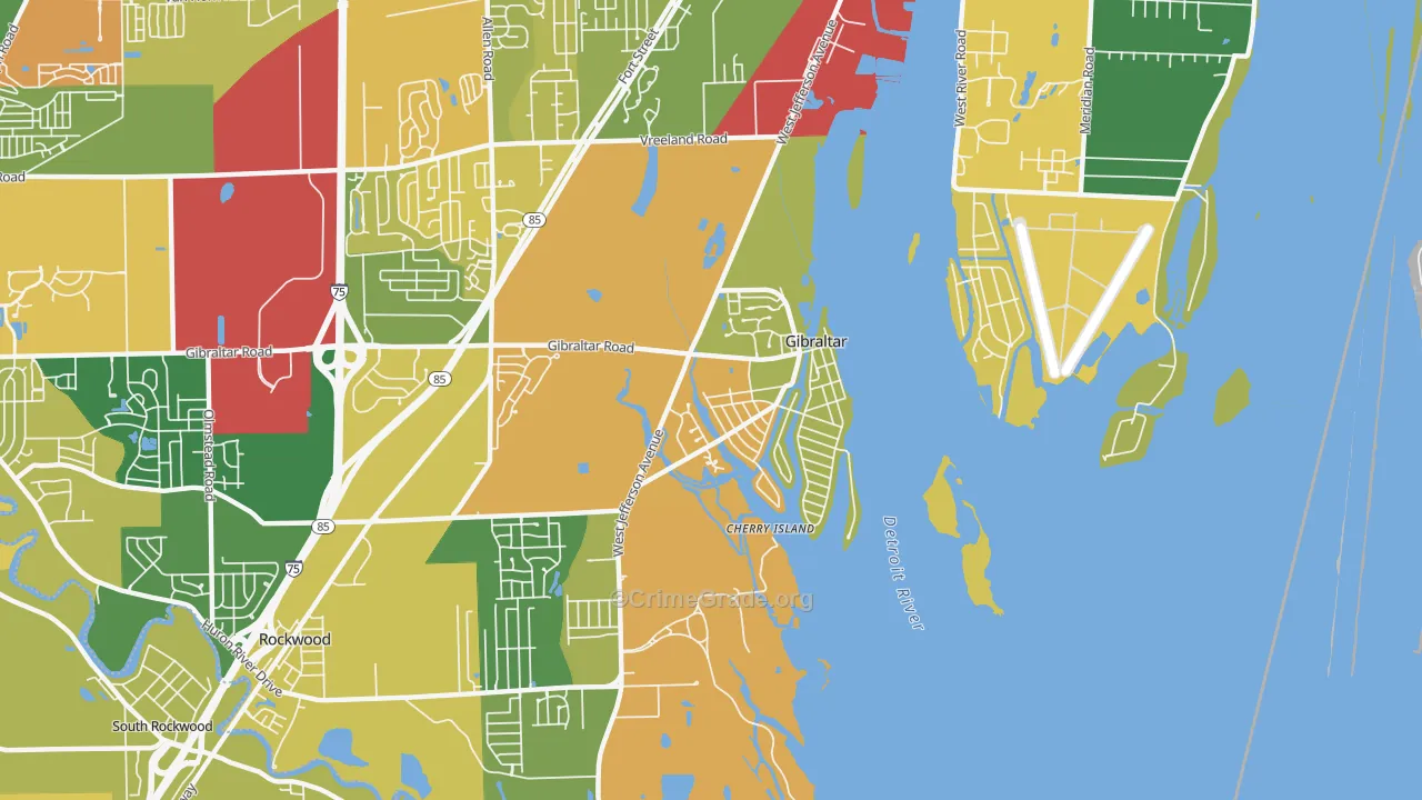 Gibraltar, MI Map of Assault Rates