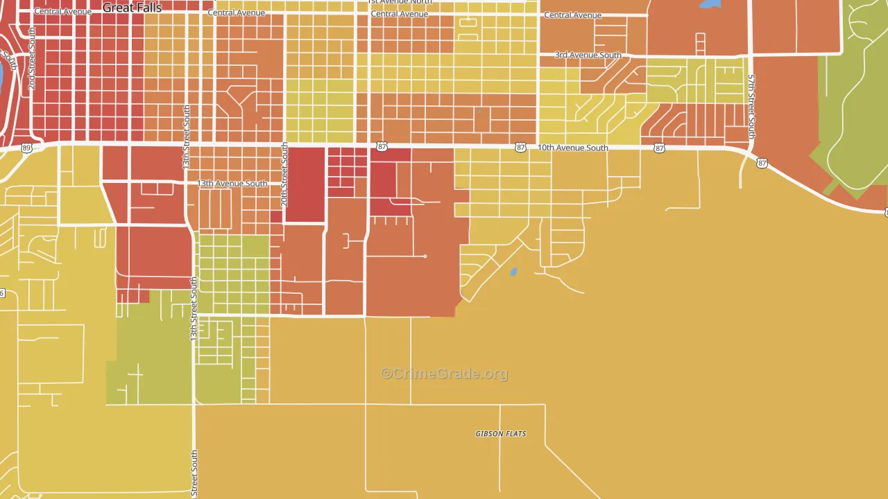 Gibson Flats, MT Map of Assault Rates