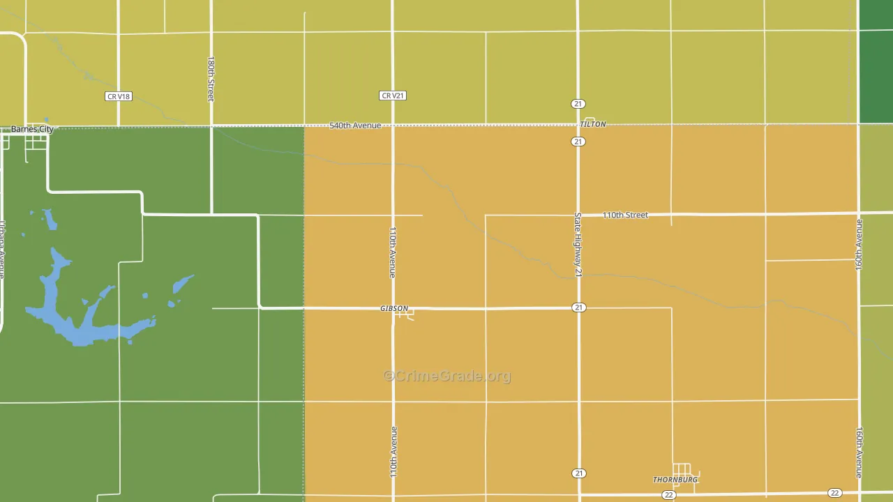 Gibson, IA Map of Assault Rates