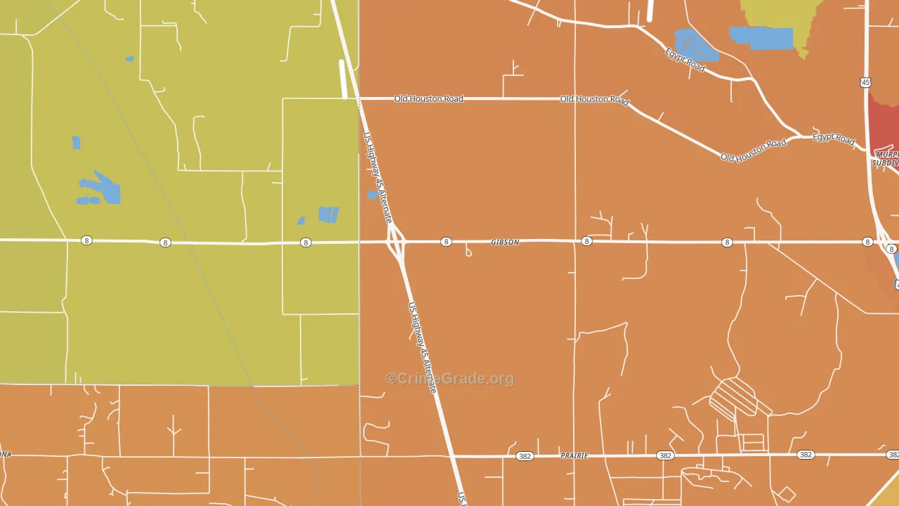 Gibson, MS Map of Assault Rates
