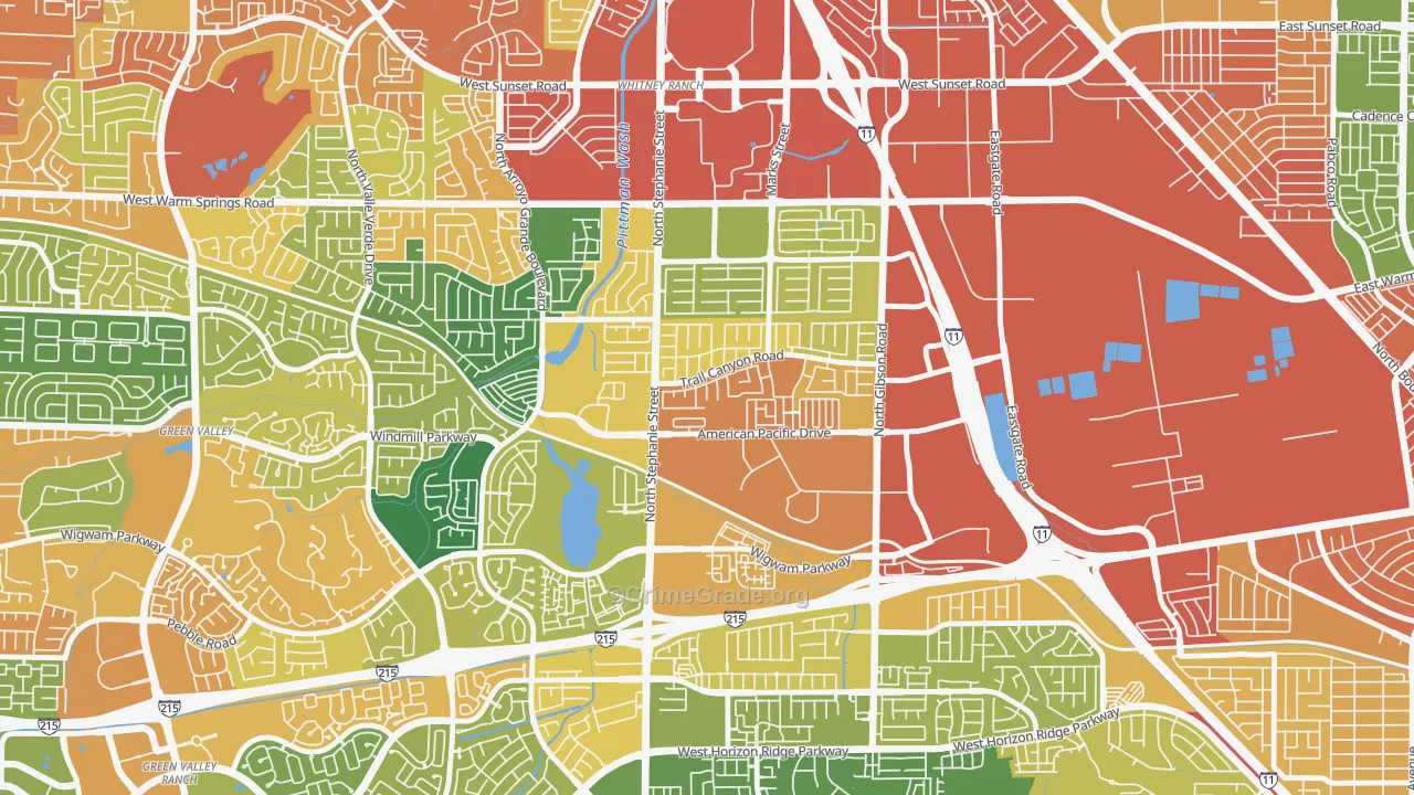 Gibson Springs, Henderson, NV Map of Assault Rates