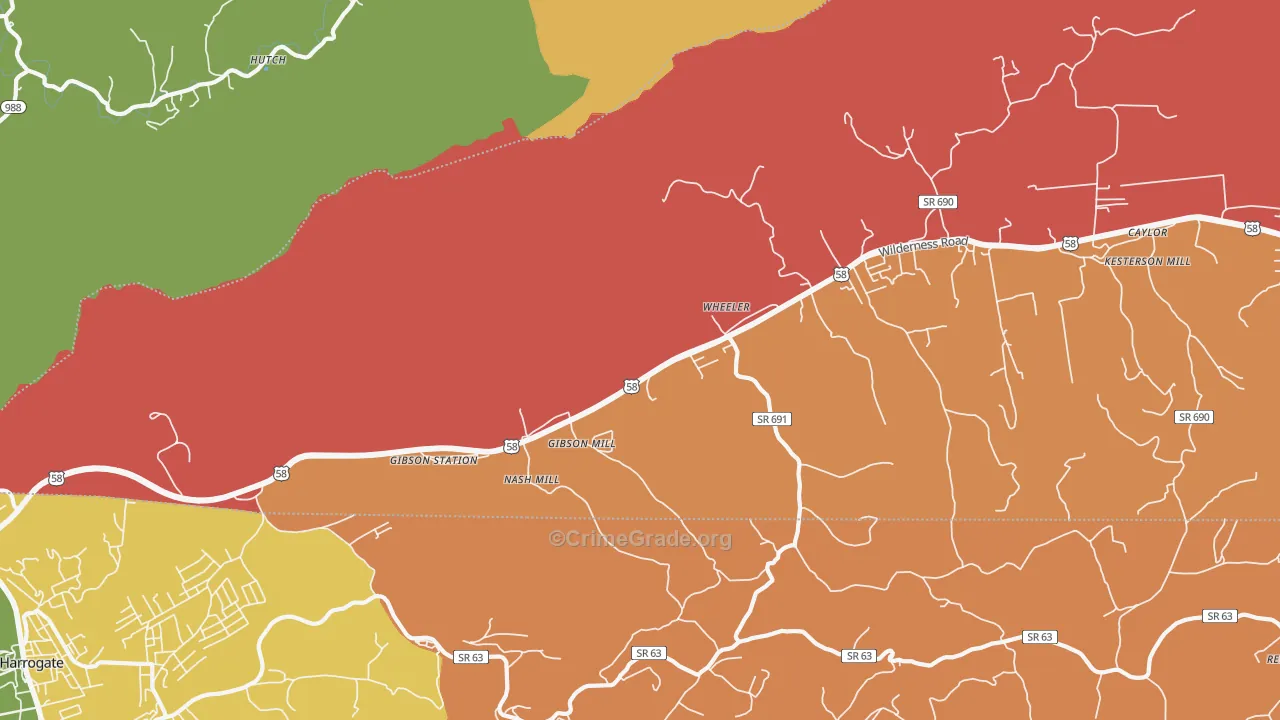 Gibson Station, VA Map of Assault Rates