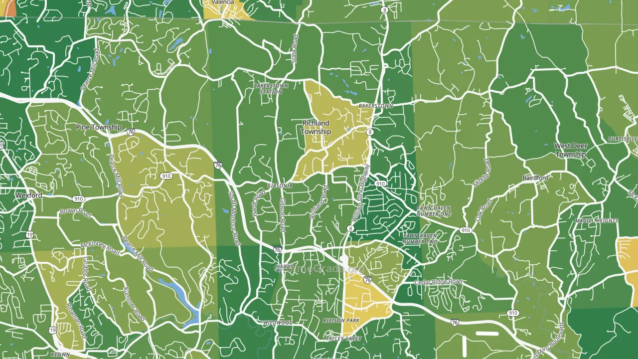Gibsonia, PA Map of Assault Rates