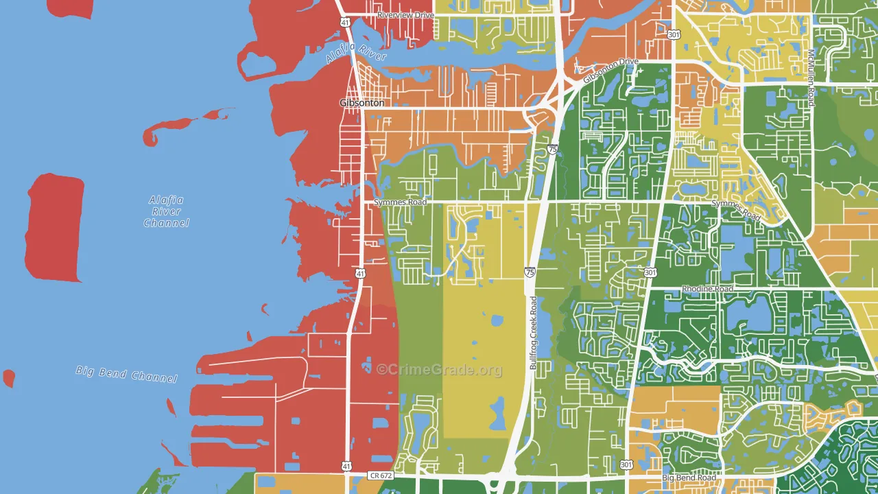 Gibsonton, FL Map of Assault Rates