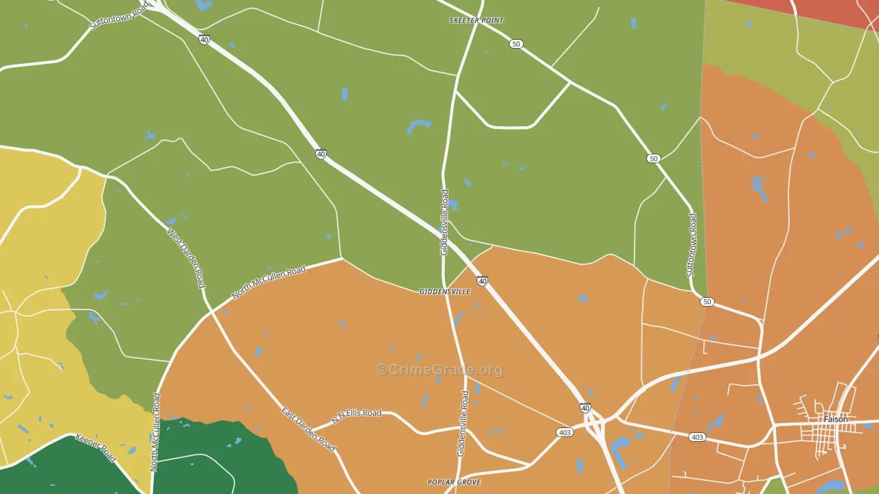 Giddensville, NC Map of Assault Rates