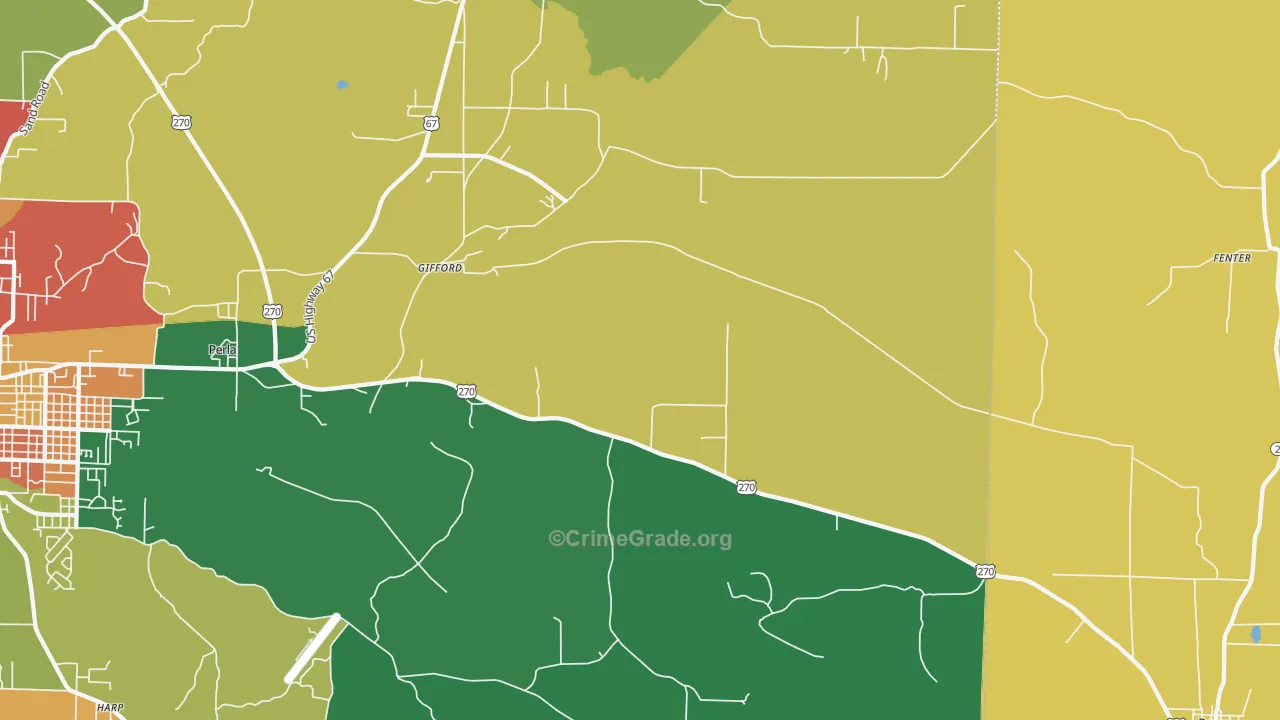 Gifford, AR Map of Assault Rates