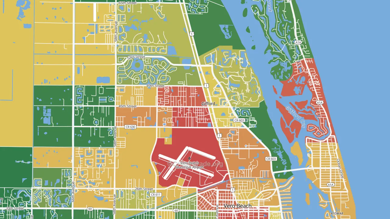 Gifford, FL Map of Assault Rates