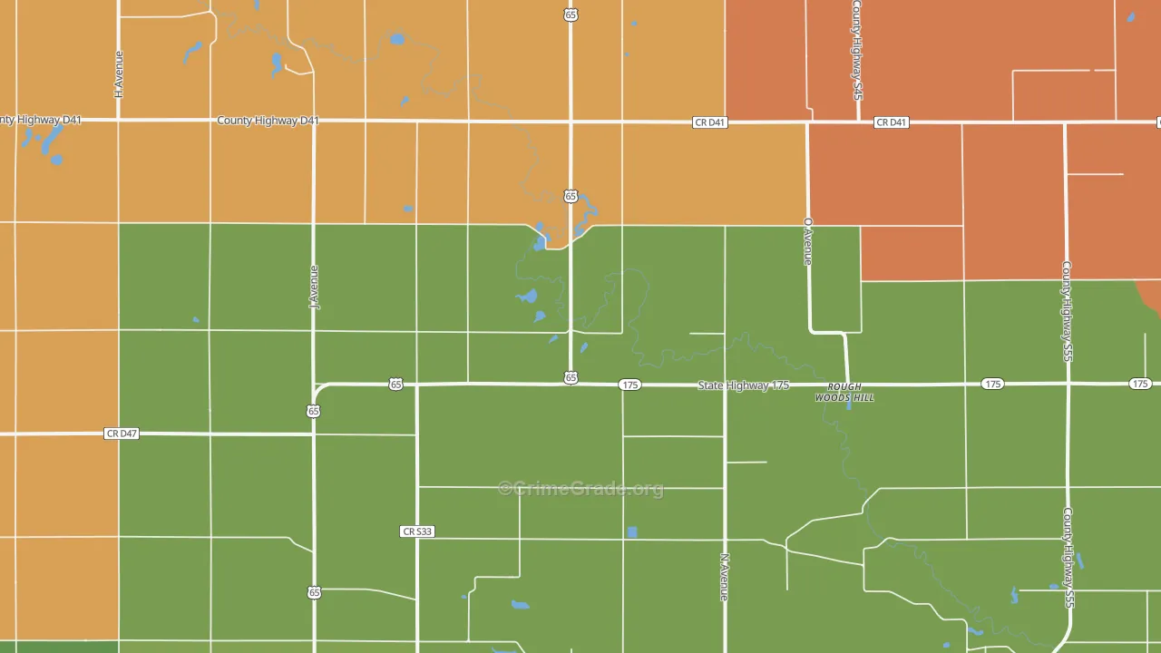 Gifford, IA Map of Assault Rates