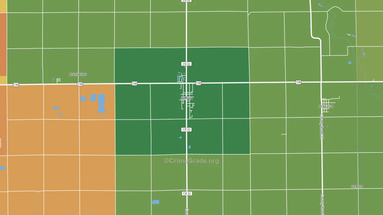Gifford, IL Map of Assault Rates