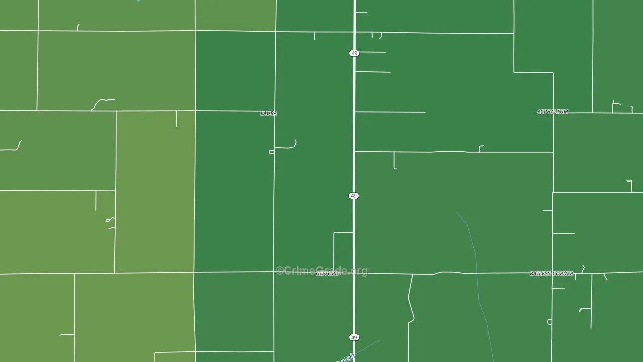 Gifford, IN Map of Assault Rates