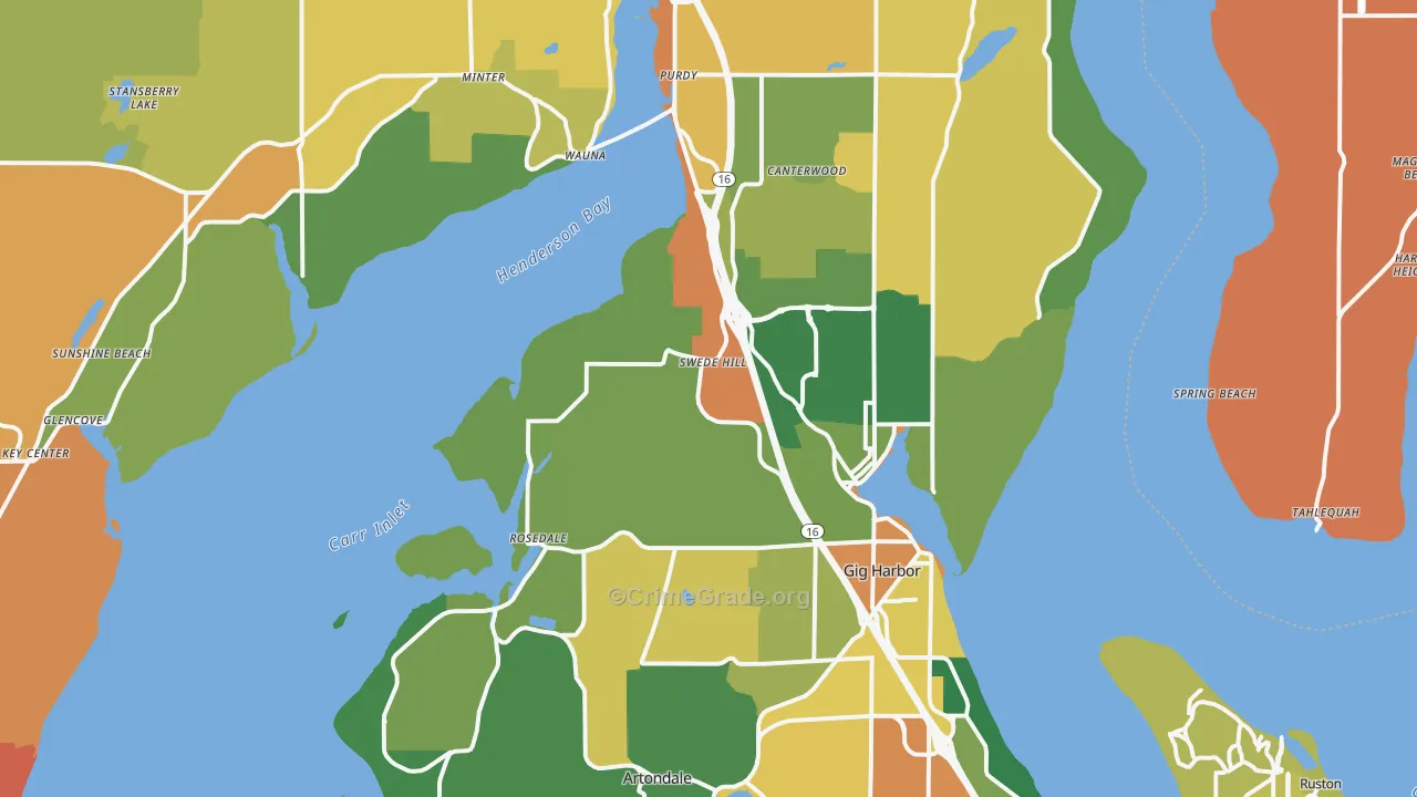Gig Harbor, WA Map of Assault Rates