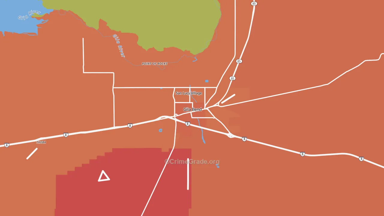 Gila Bend, AZ Map of Assault Rates