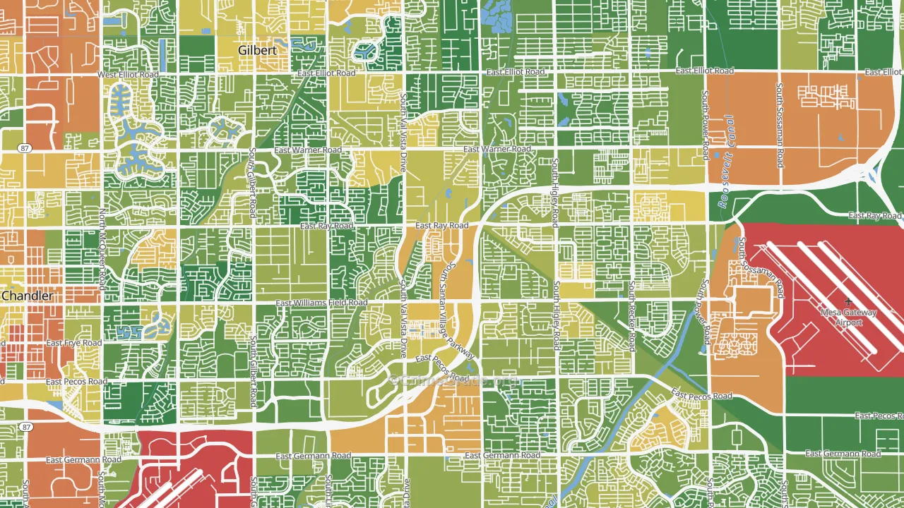 Gilbert, AZ Map of Assault Rates