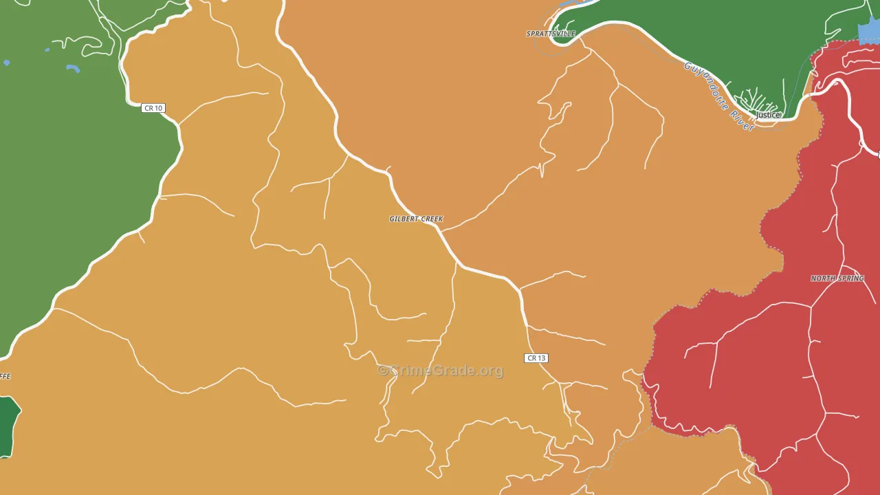Gilbert Creek, WV Map of Assault Rates
