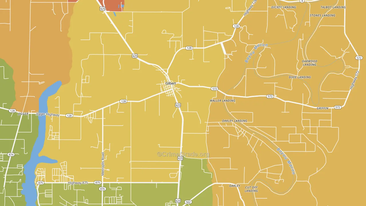 Gilbert, LA Map of Assault Rates