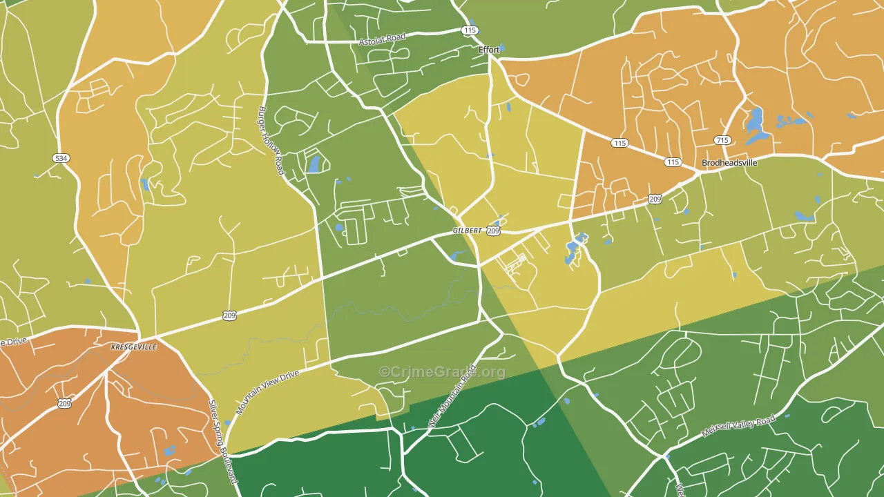 Gilbert, PA Map of Assault Rates