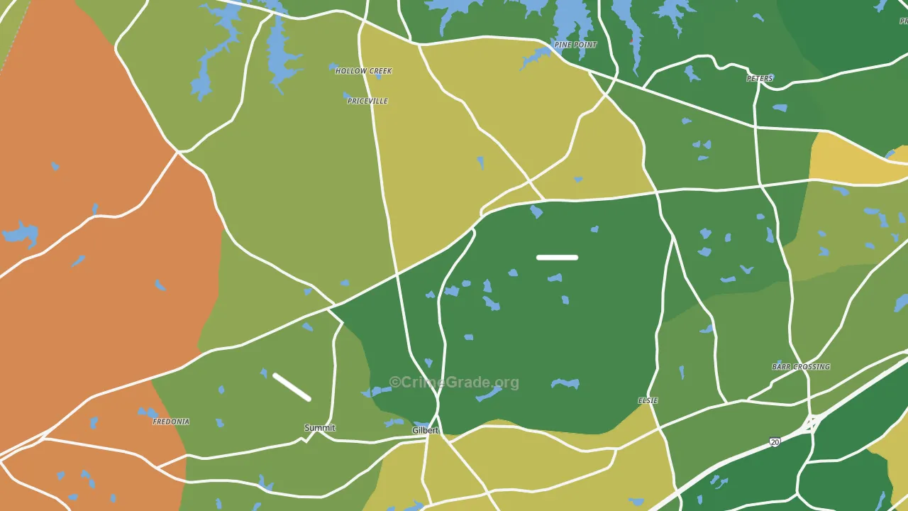 Gilbert, SC Map of Assault Rates