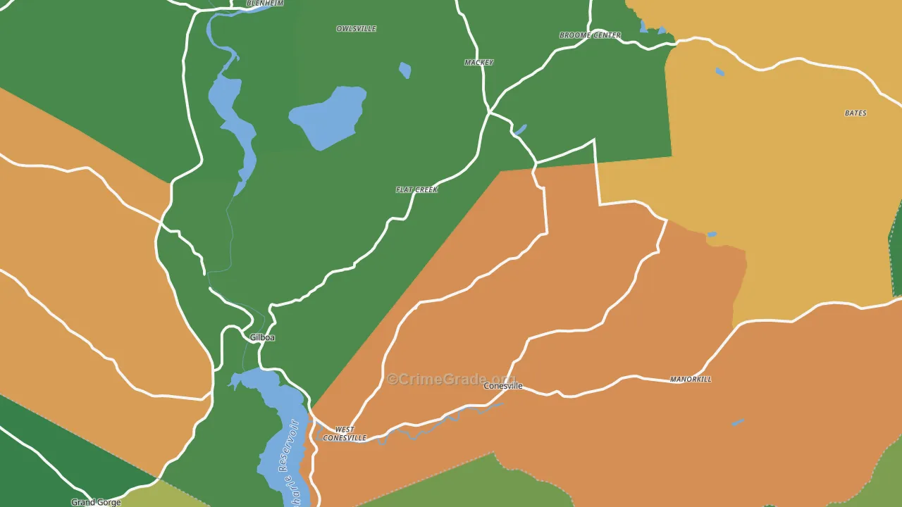 Gilboa, NY Map of Assault Rates