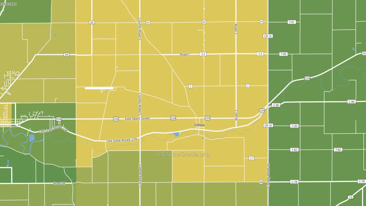 Gilboa, OH Map of Assault Rates