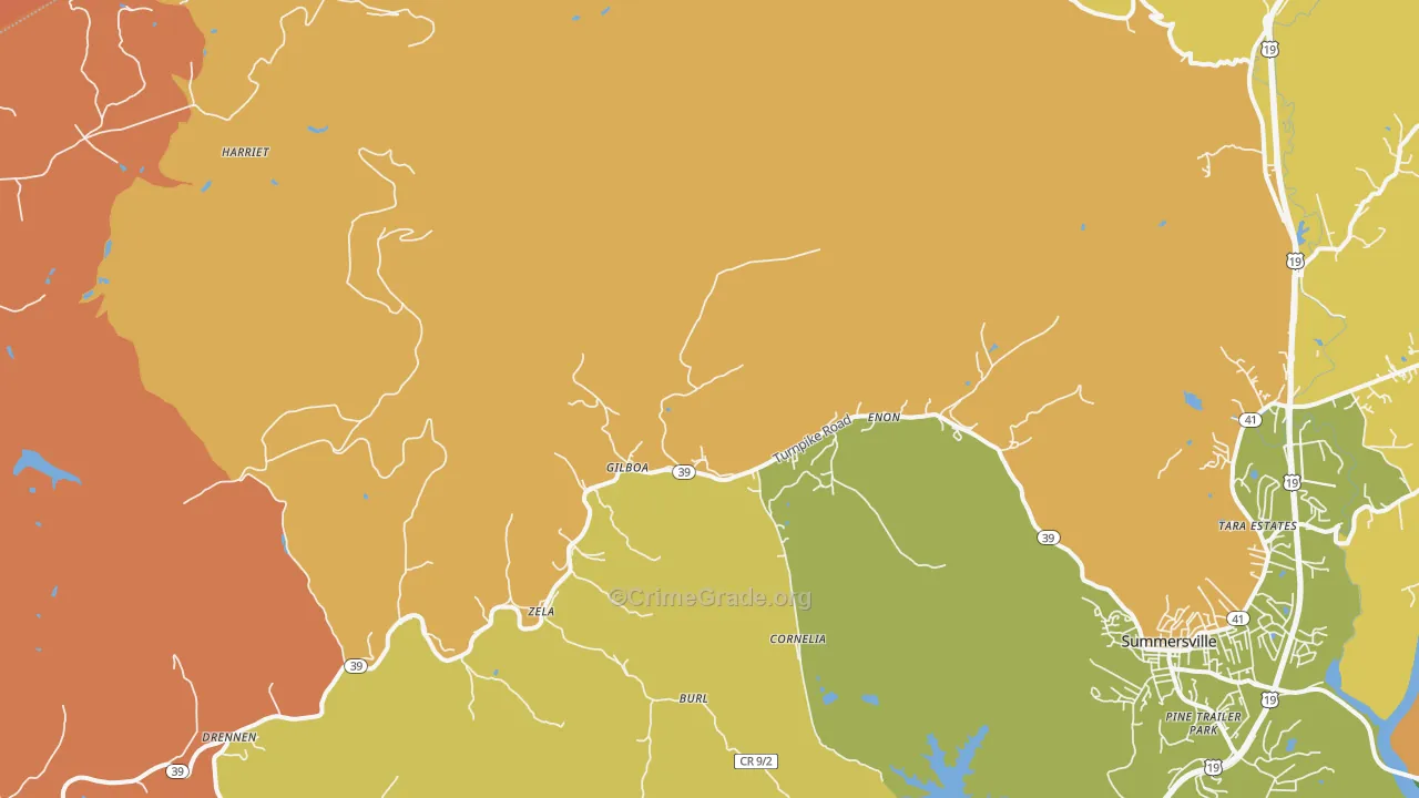 Gilboa, WV Map of Assault Rates