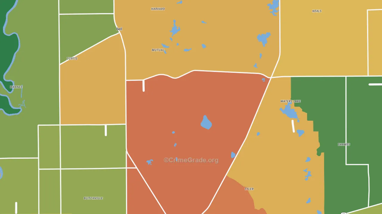 Gilchrist County, FL Map of Assault Rates