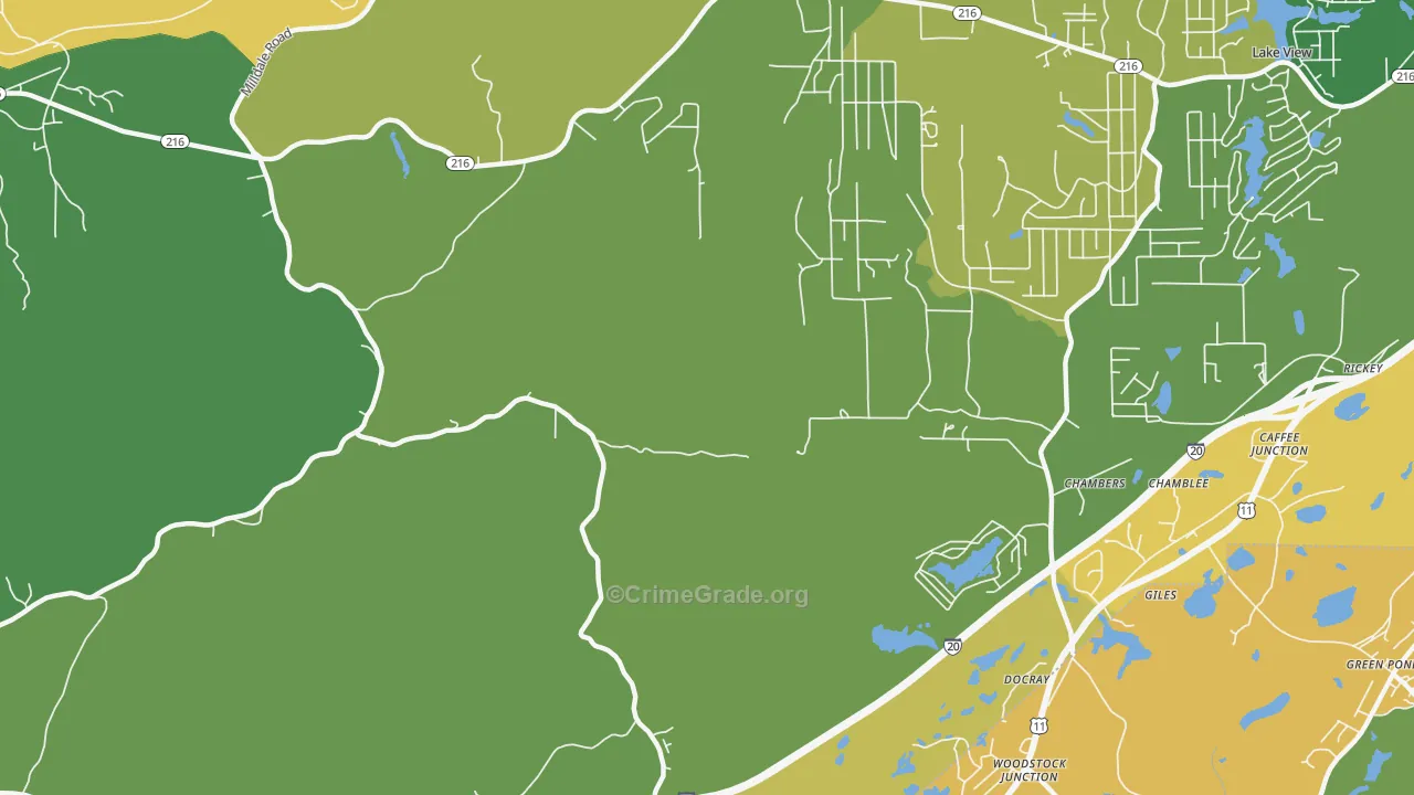Giles, AL Map of Assault Rates