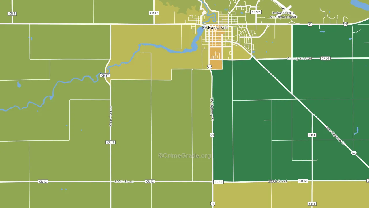 Gilfillan, MN Map of Assault Rates
