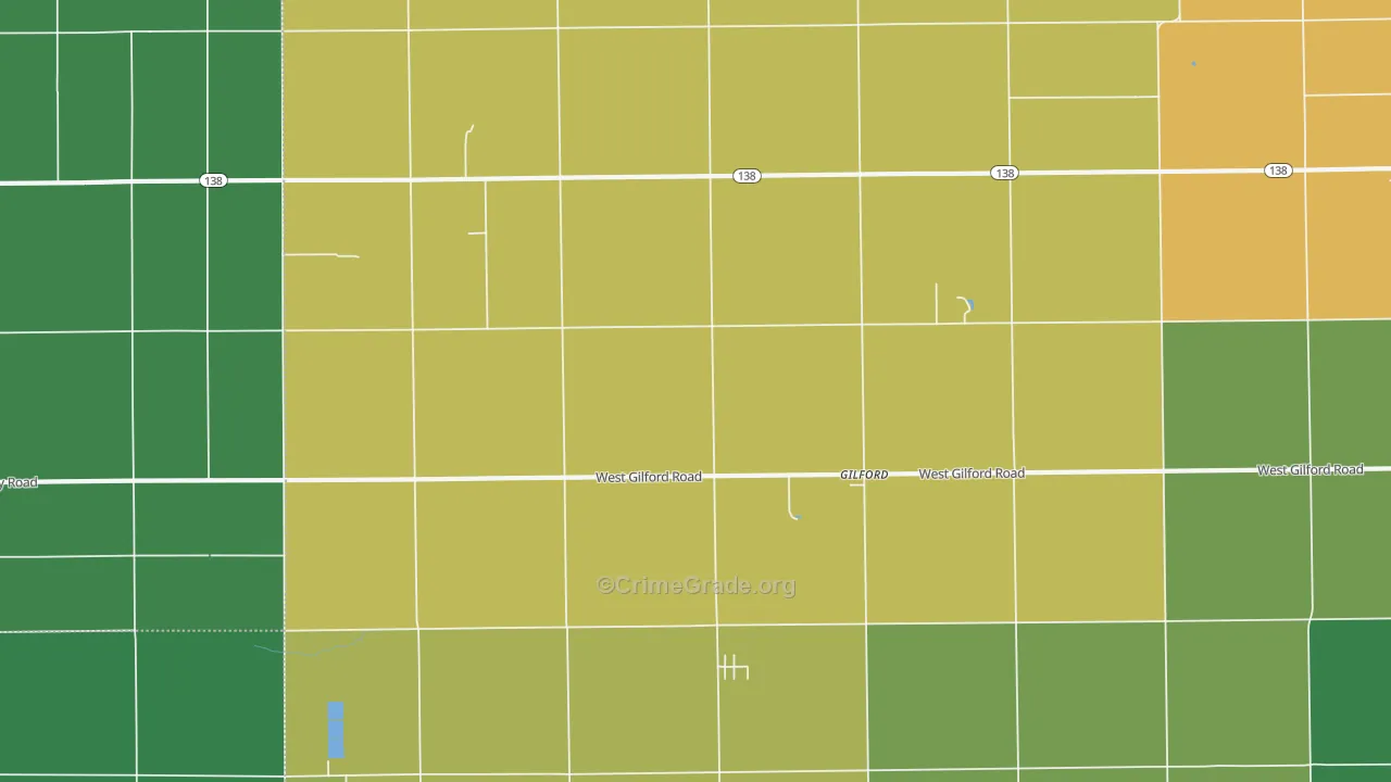 Gilford, MI Map of Assault Rates