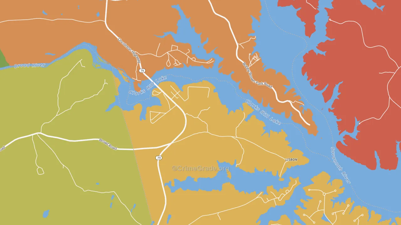 Gill, GA Map of Assault Rates