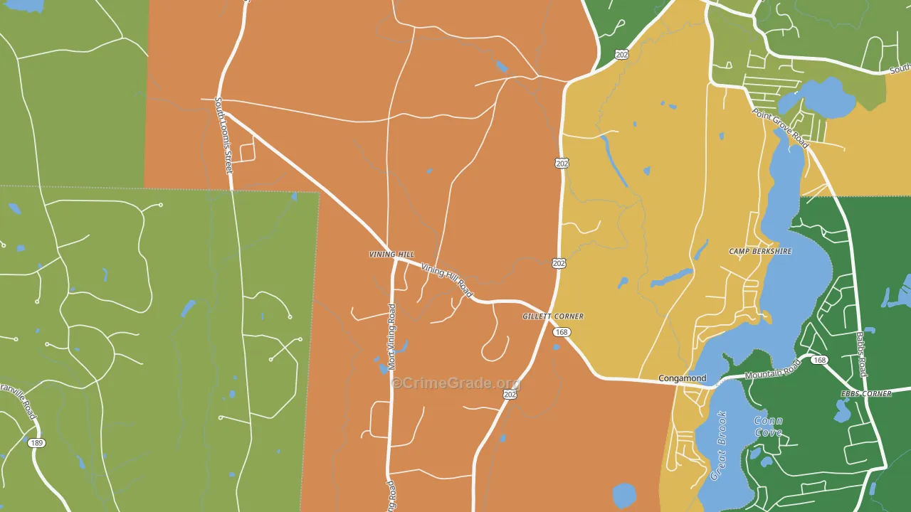 Gillett Corner, MA Map of Assault Rates