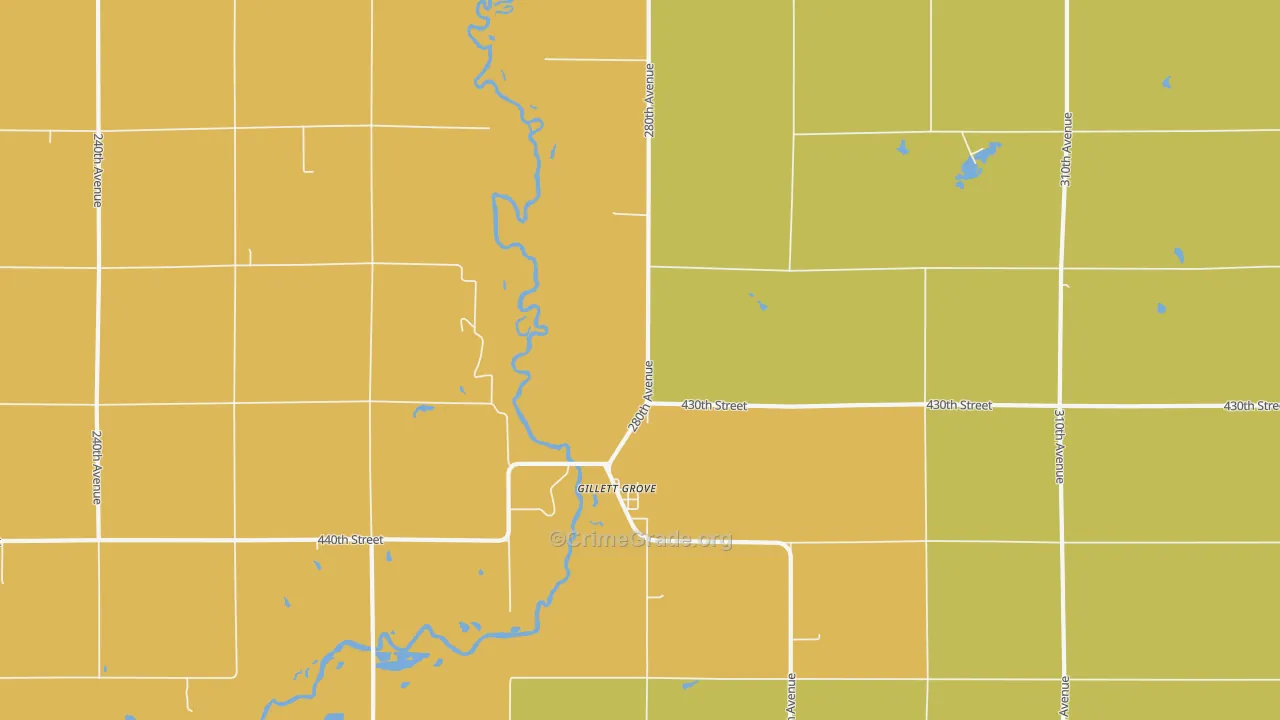 Gillett Grove, IA Map of Assault Rates