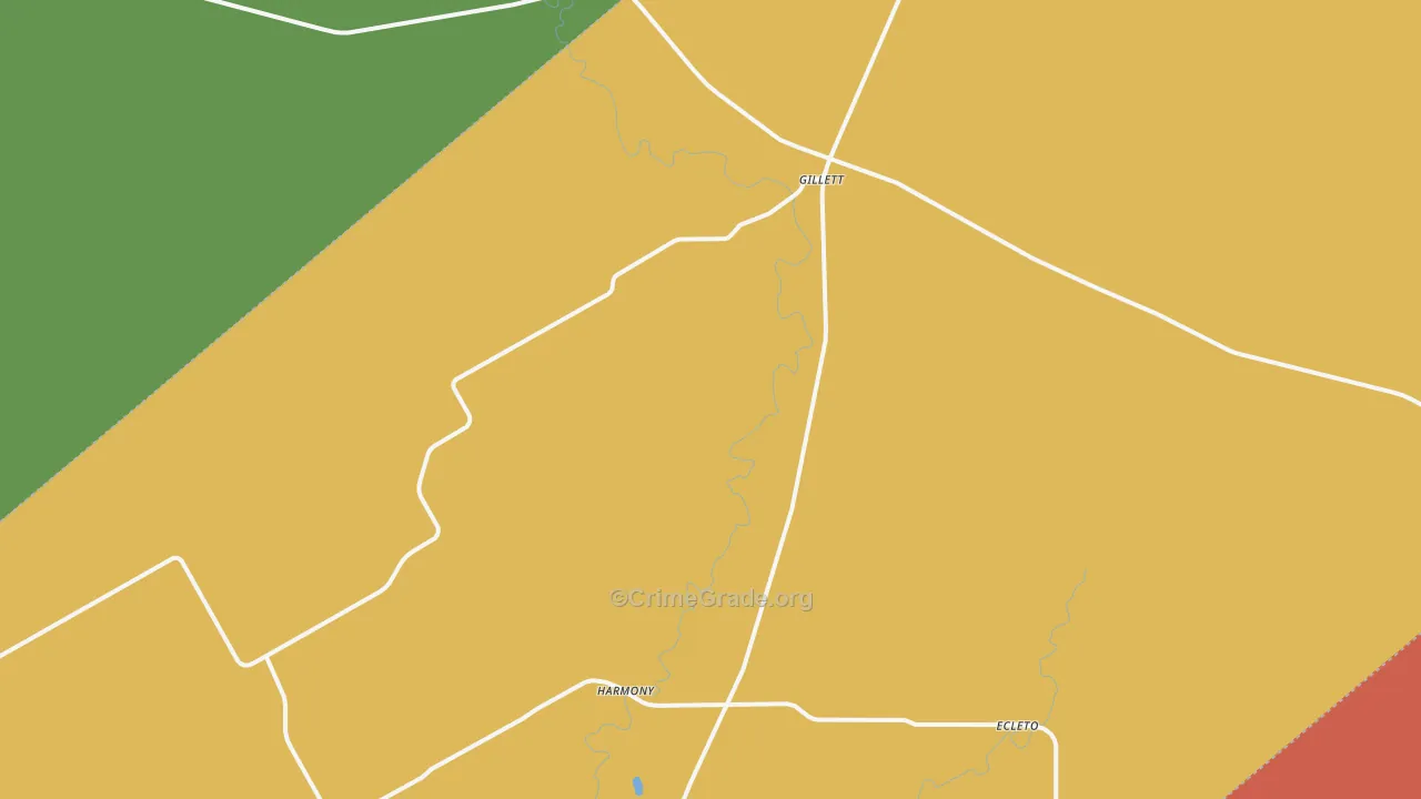 Gillett, TX Map of Assault Rates
