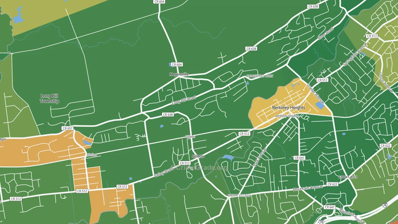 Gillette, NJ Map of Assault Rates