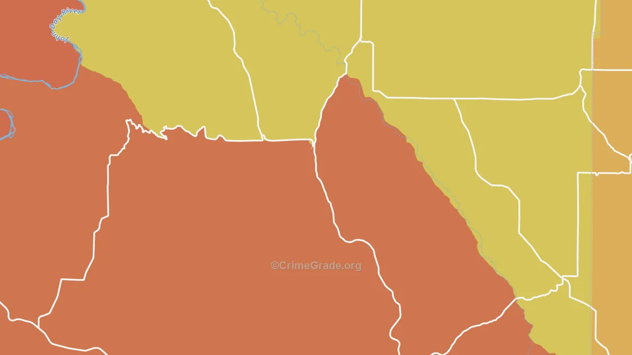 Gilliam County, OR Map of Assault Rates