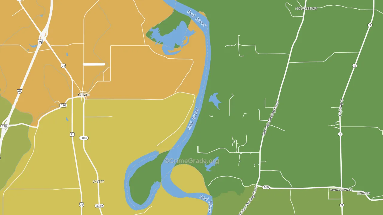 Gilliam, LA Map of Assault Rates